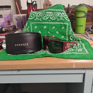 Versace Burgundy Sunglasses with Black Case